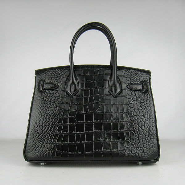 Replica Hermes Birkin 30cm Crocodile Veins Bag Black 6088 On Sale - Click Image to Close